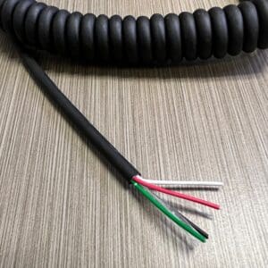EC224 - Electronic Coiled Cord 22 Gauge with 4 Conductors - No Shield