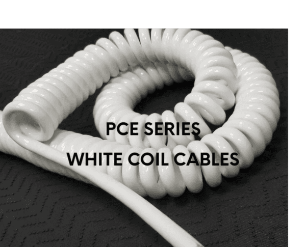 Pce series white coil cables.