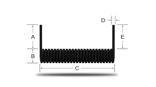 A diagram showing the dimensions of a spring.