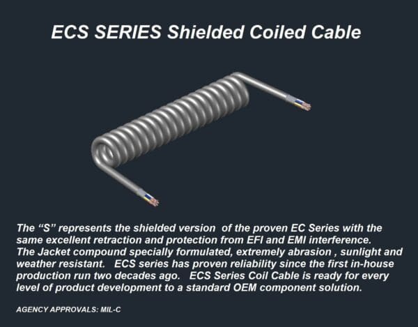 Ecs series shielded coaxial cable.