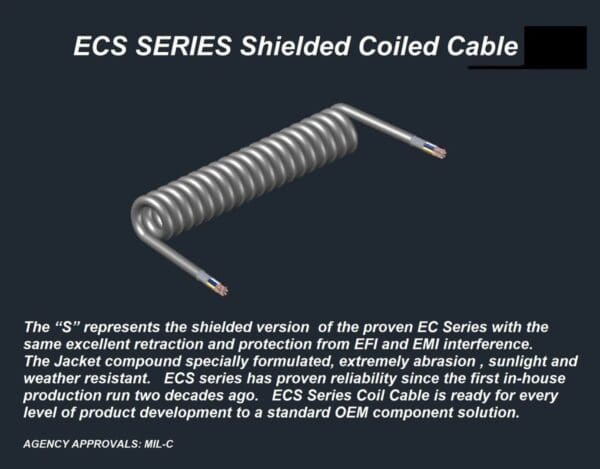 Ecs series shielded coaxial cable.