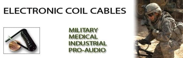 Electronic coil cables military medical industrial audio.