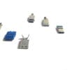 Various types of USB-A to USB-C Connector Combo connectors on a white surface.
