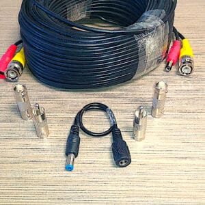 Video Security Camera Wire with Connectors for CCTV Camera DVR Surveillance System