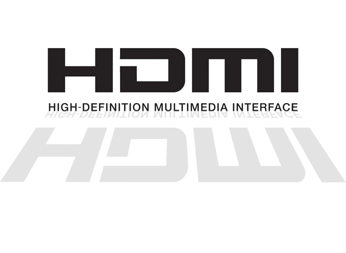 Logo of 8K Ultra High Speed HDMI Cable, acronym for high-definition multimedia interface, depicted in bold black letters with a reflective effect.